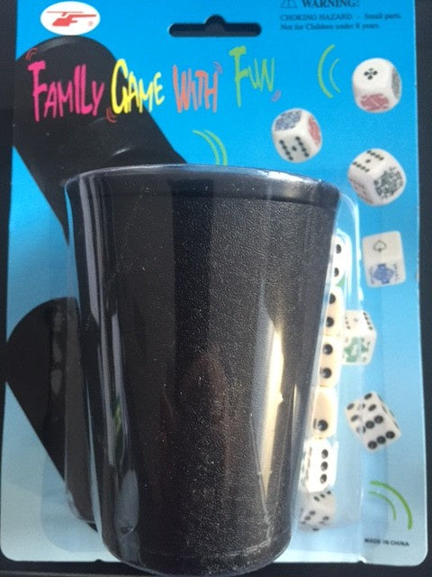 Dice Cup Leather Look With 5 Dice - Good Games