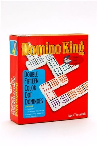 Domino King Double Fifteen Coloured Dots - Good Games