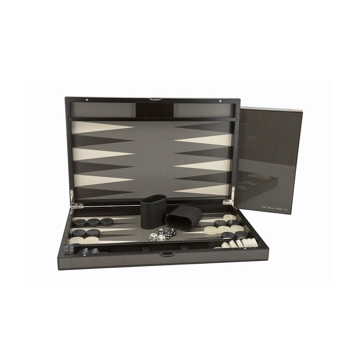 Dal Rossi Backgammon Set 15 Carbon Fibre Finish