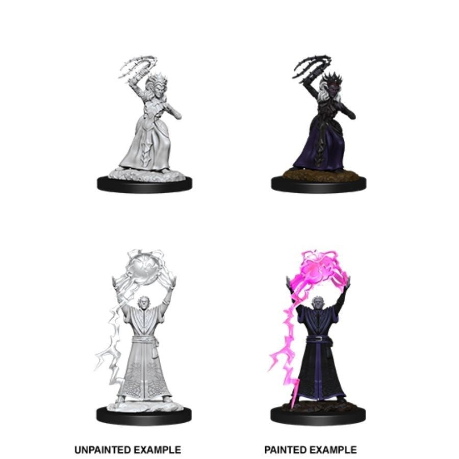 Dungeons &amp; Dragons - Nolzurs Marvelous Unpainted Miniatures Drow Mage &amp; Drow Priestess