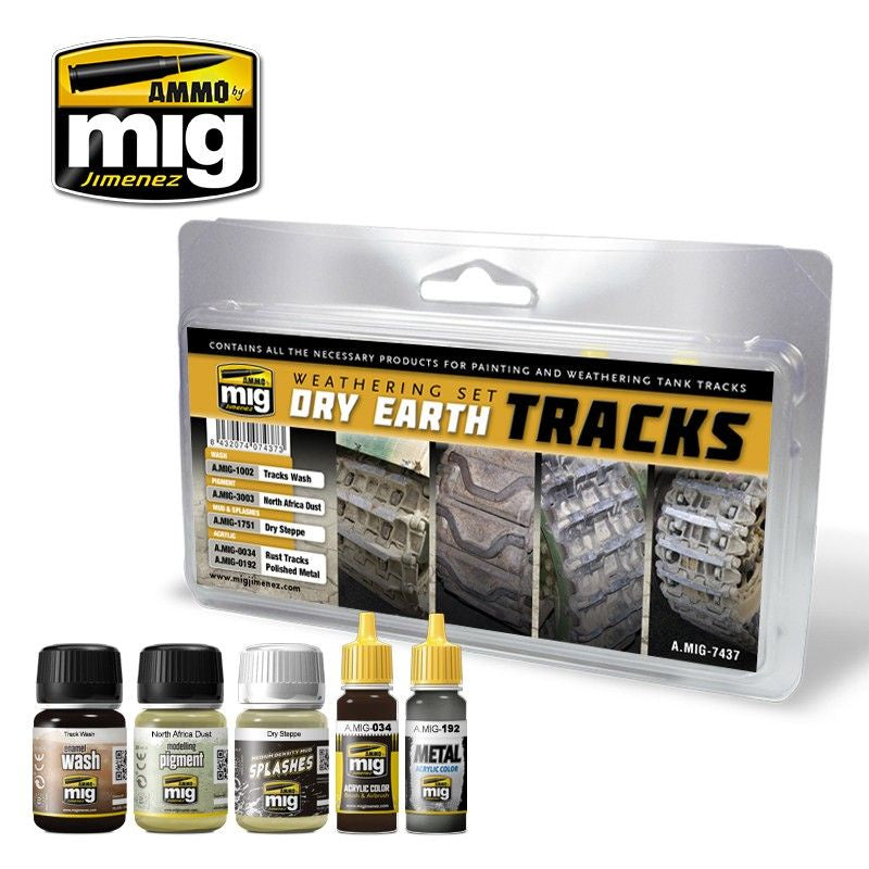 Ammo by MIG Weathering Dry Earth Tracks Weathering Set - Good Games