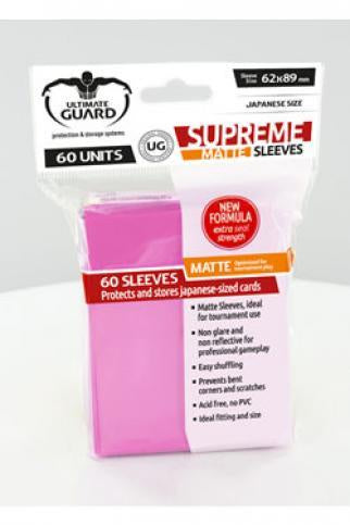 Ultimate Guard Supreme Sleeves Japanese Size Matte Pink (60) - Good Games