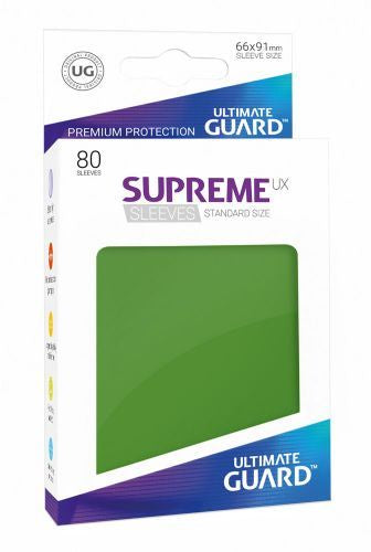 Ultimate Guard Supreme Ux Sleeves Standard Size Solid Green (80) - Good Games