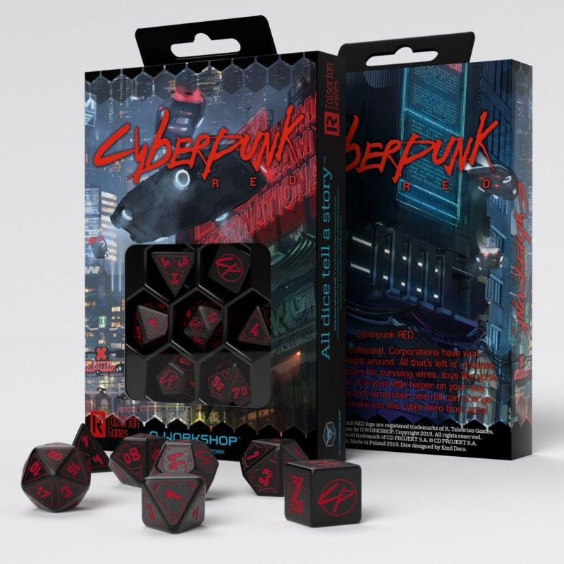 Q Workshop - Cyberpunk Red RPG Dice Set (7)