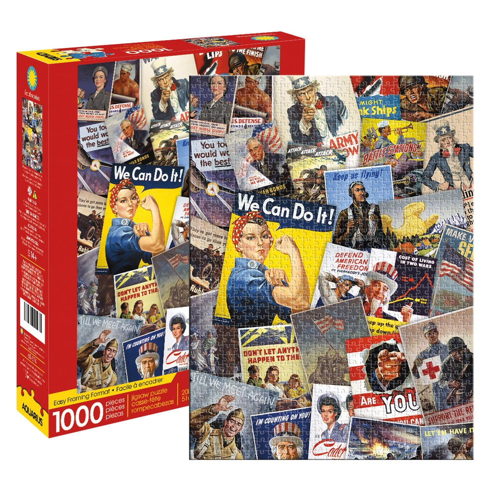 Aquarius - Smithsonian - War Posters Collage 1000 Piece Jigsaw - Good Games