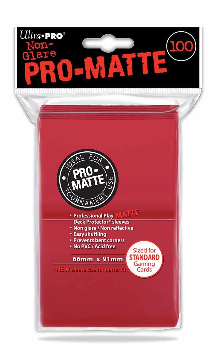 Sleeves Non Glare Pro-Matte Standard Red 100ct - Good Games