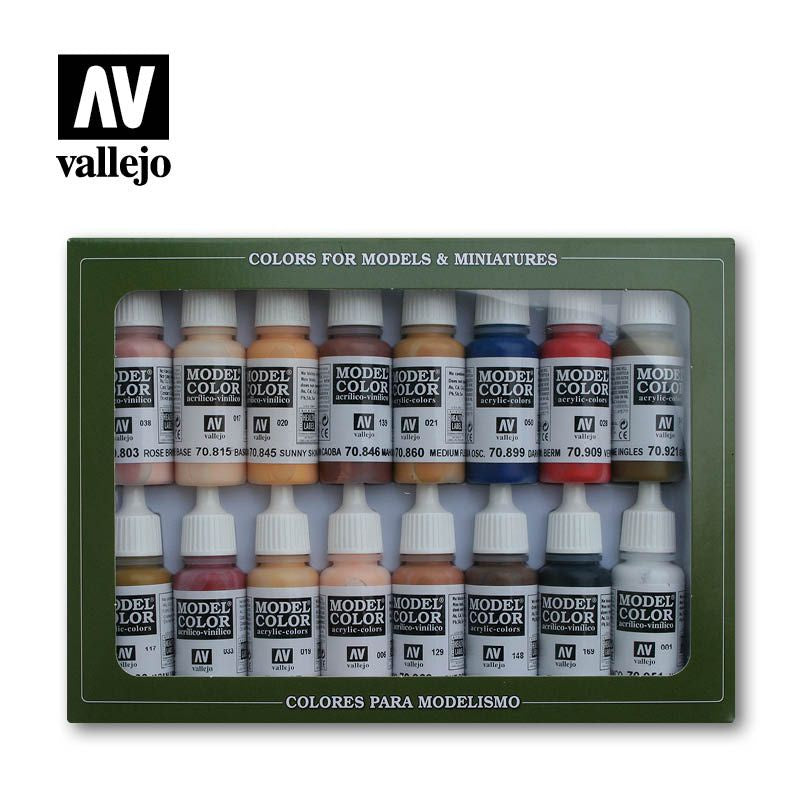 Vallejo Model Colour - Face &amp; Skin Tones 16 Colour Set - Good Games