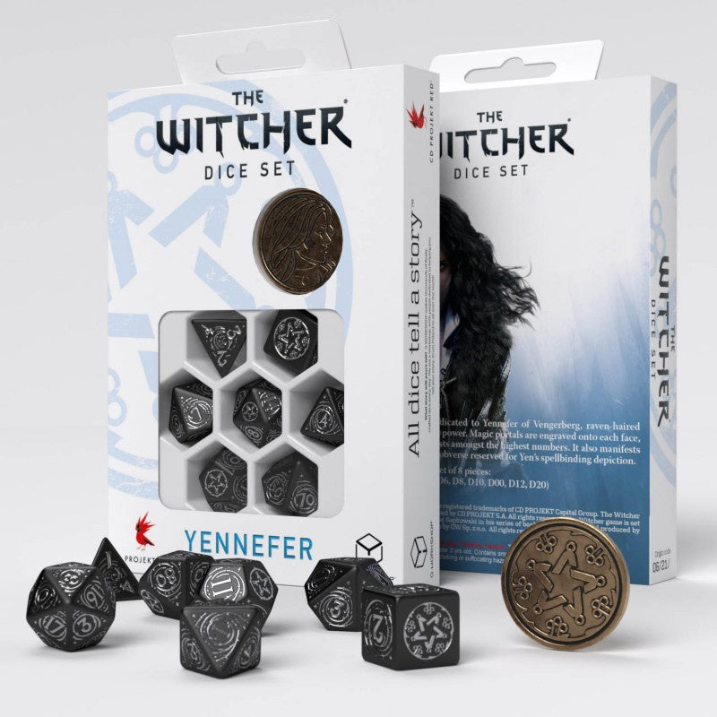 Q Workshop - The Witcher Dice Set Yennefer - The Obsidian Star Dice Set With Coin - Good Games