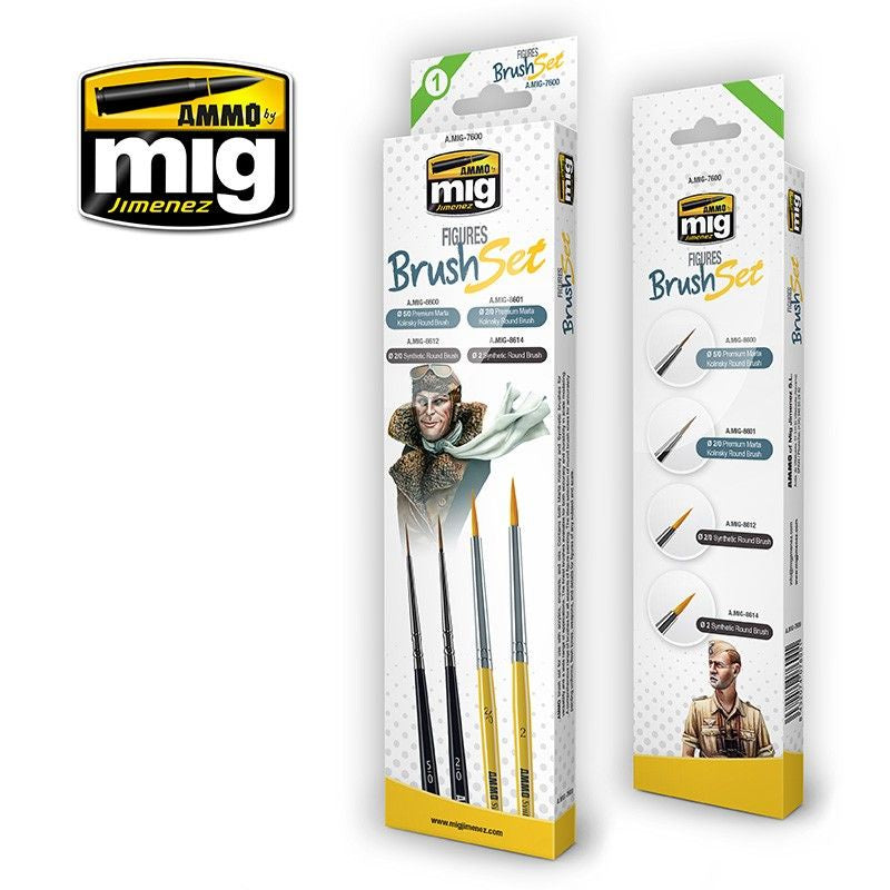 Ammo by MIG Brushes Figures Brush Set - Good Games
