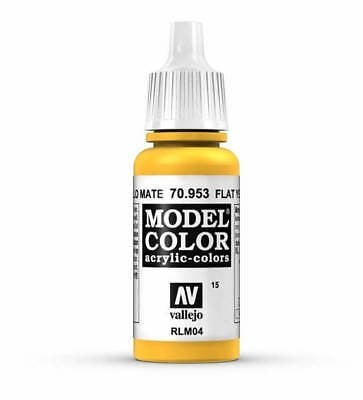 Vallejo Model Colour - Flat Yellow 17ml Acrylic Paint (AV70953) - Good Games