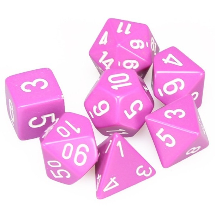Chessex - Opaque Polyhedral 7-Die Set - Light Purple/White (CHX25427)
