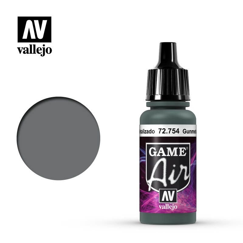 Vallejo Game Air - Gunmetal Metal 17ml Acrylic Paint (AV72754) - Good Games