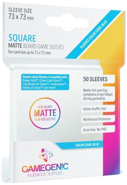 Gamegenic Matte Board Game Sleeves - Square Sized (73mm x 73mm)(50) - Good Games