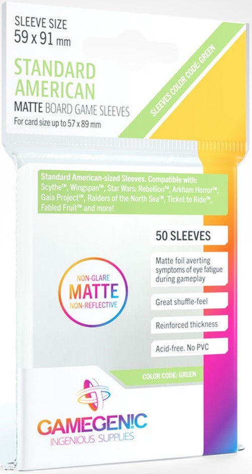 Gamegenic Matte Board Game Sleeves - Standard American