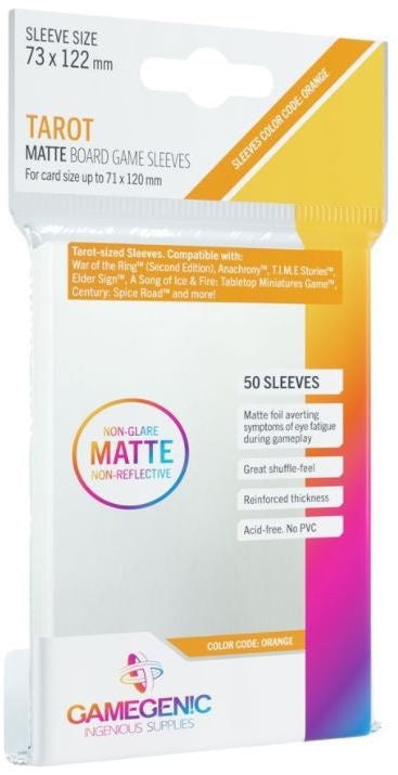 Gamegenic Matte Board Game Sleeves - Tarot Sized (73mm x 122mm)(50)