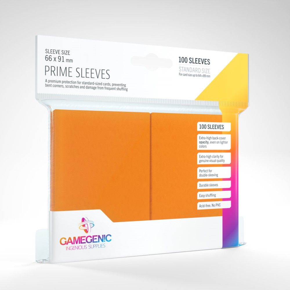 Gamegenic Prime Standard Size Sleeves (100) - Orange - Good Games
