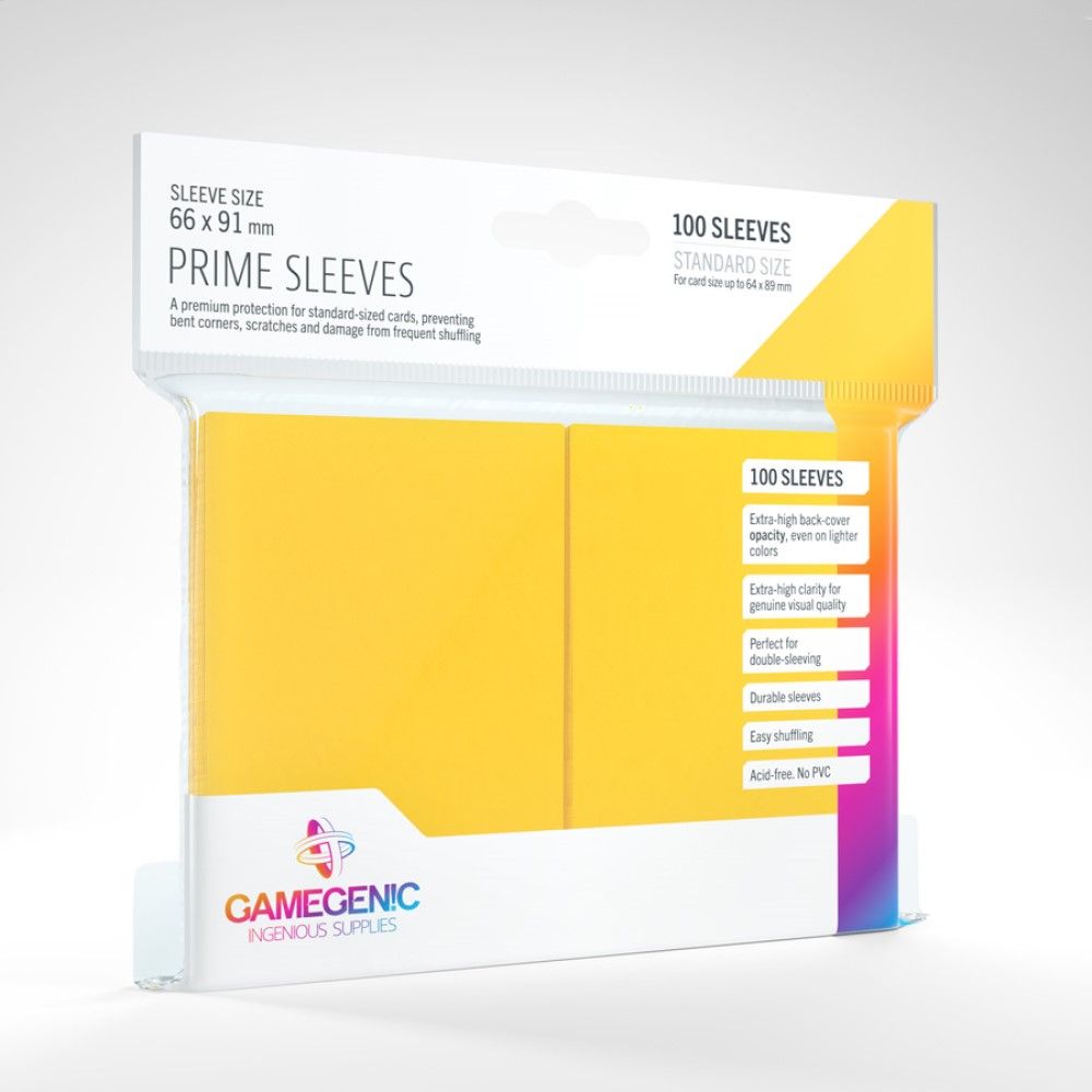 Gamegenic Prime Standard Size Sleeves (100) - Yellow - Good Games
