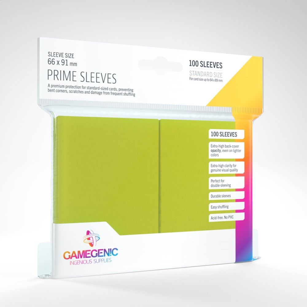 Gamegenic Prime Standard Size Sleeves (100) - Lime - Good Games