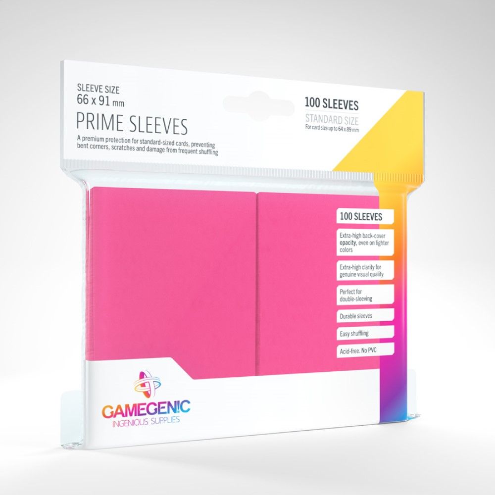 Gamegenic Prime Standard Size Sleeves (100) - Pink - Good Games
