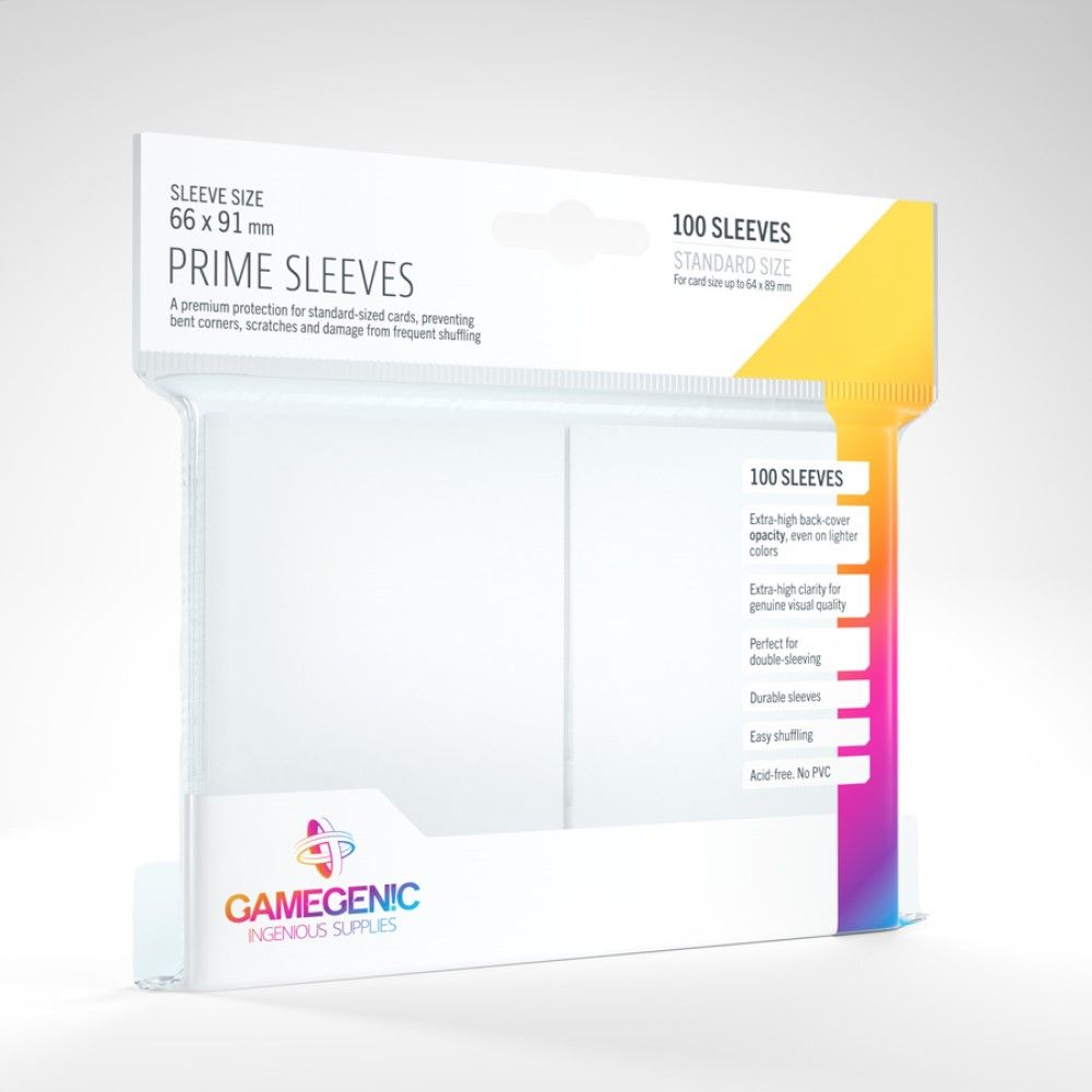 Gamegenic Prime Standard Size Sleeves (100) - White - Good Games