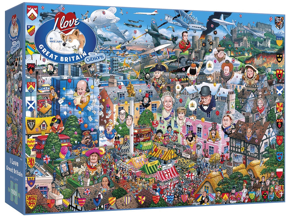 Gibsons - I Love Great Britain 1000 Piece Jigsaw - Good Games