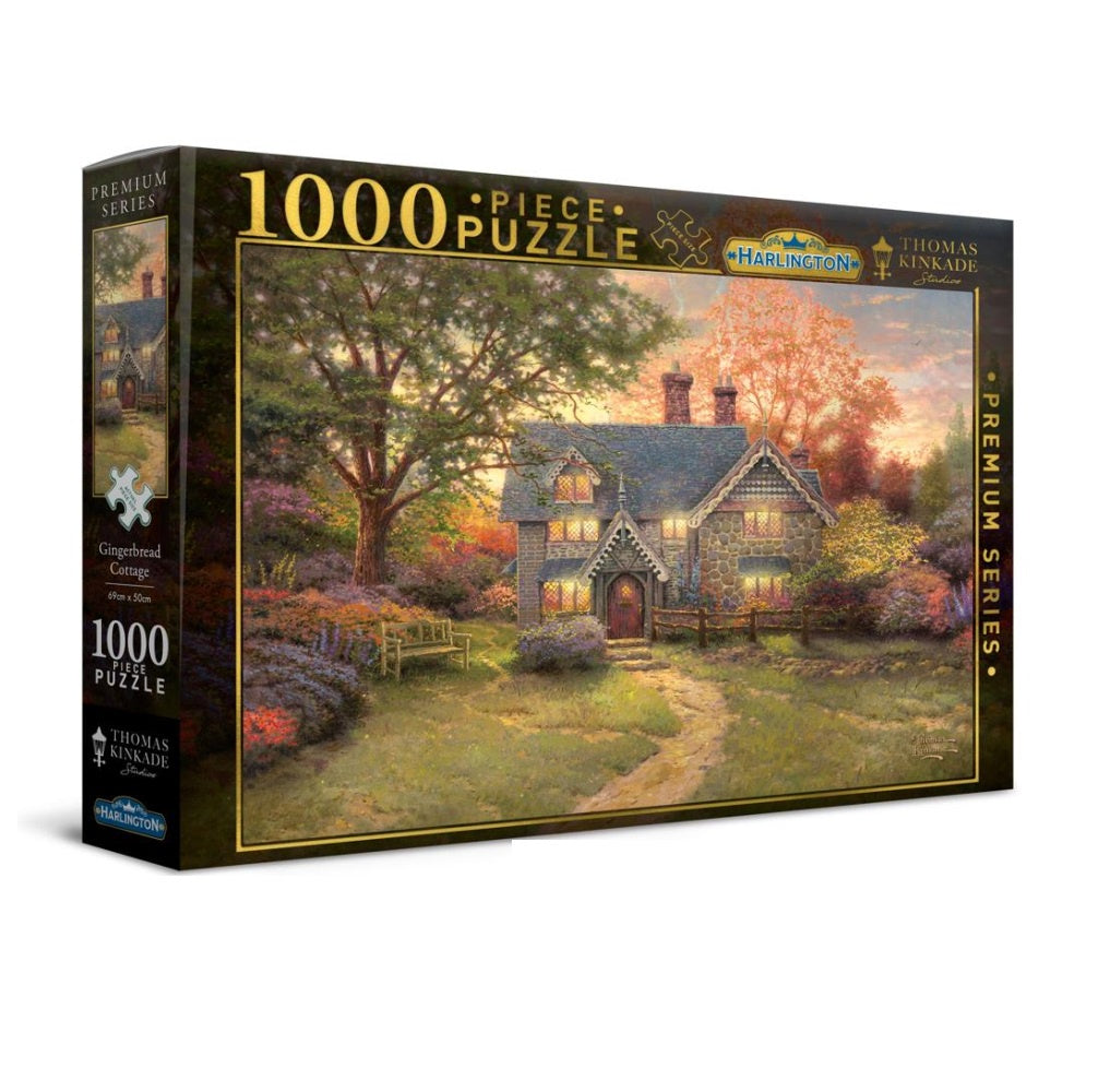 Harlington - Thomas Kinkade Gingerbread Cottage 1000 Piece Jigsaw - Good Games
