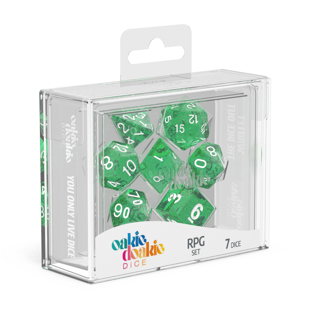 Oakie Doakie Dice - RPG Set Speckled Green (7)