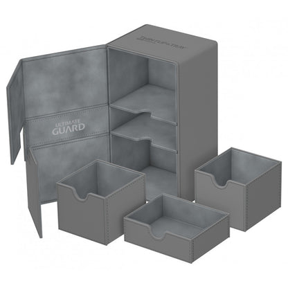 Ultimate Guard - Twin Flip N Tray Deck Case 200+ Standard Size Xenoskin Grey - Good Games