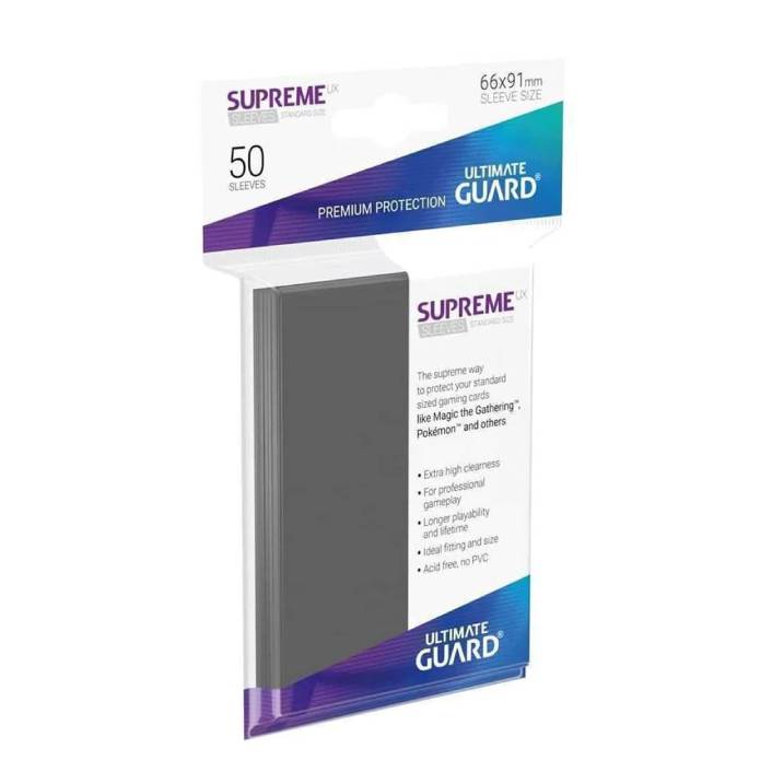 Ultimate Guard Supreme Ux Sleeves Standard Size Dark Grey (50) - Good Games