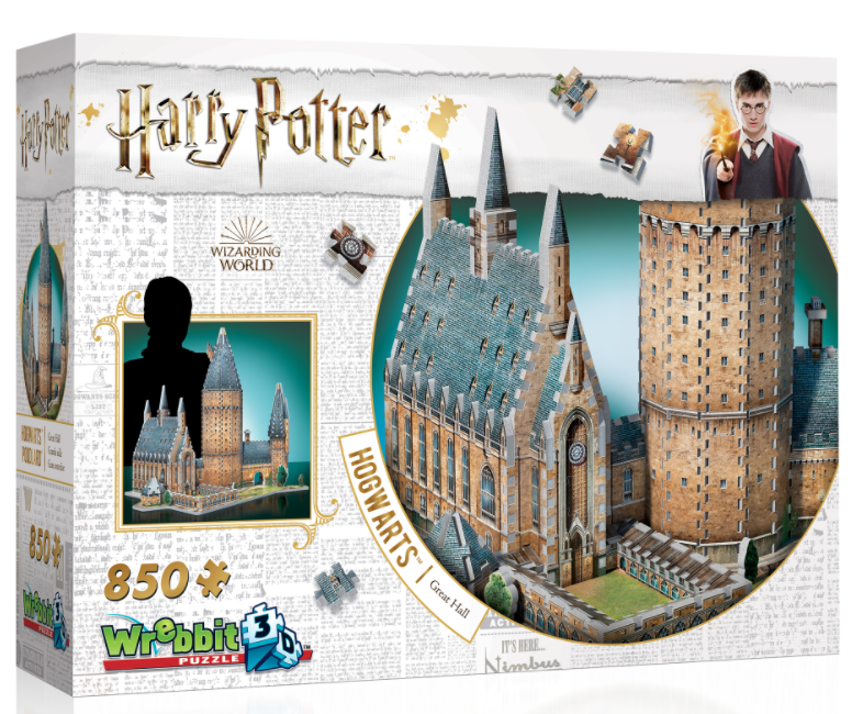 Wrebbit - Harry Potter Hogwarts Great Hall 850 Piece 3D Jigsaw - Good Games