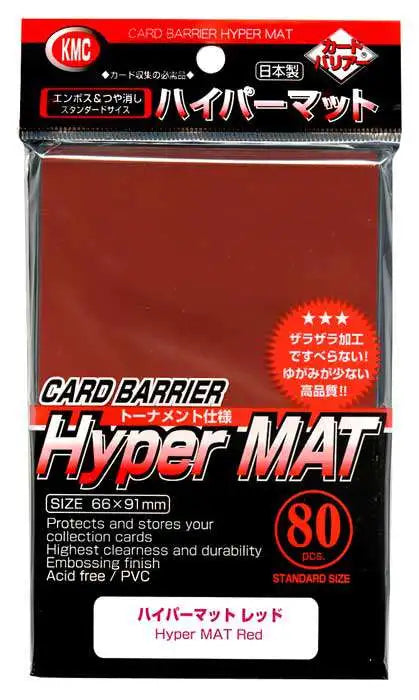 KMC - Hyper Mat Standard Sleeves (80) - Red - Good Games
