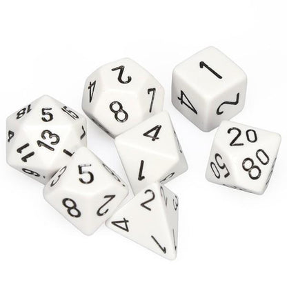 Chessex - Opaque Polyhedral 7-Die Set - White/Black (CHX25401) - Good Games
