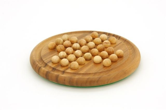 Solitaire: Wood With Marbles 8.5 Inch