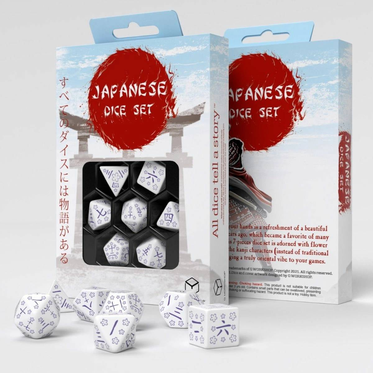 Q Workshop - Blue Star Lotus Japanese 7 Dice Set - Good Games