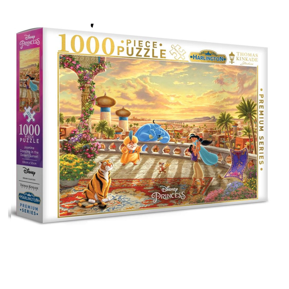 Harlington - Thomas Kinkade Disney Jasmine Dancing in the Desert Sunset 1000 Piece Jigsaw