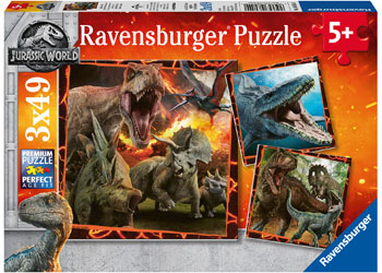 Ravensburger - Jurassic World Instinct to Hunt - 3x49 Piece Jigsaw - Good Games