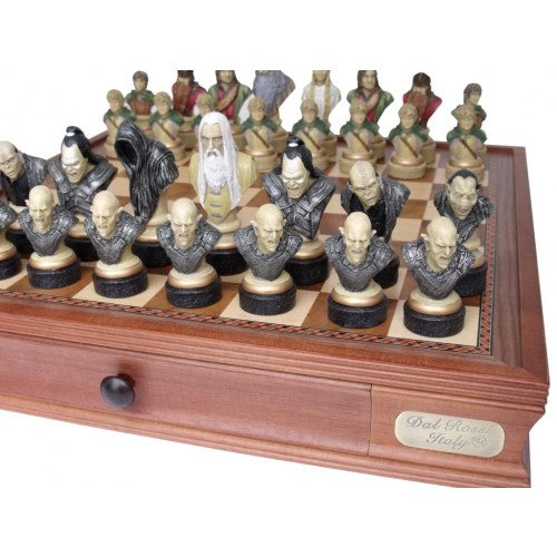 Dal Rossi Italy Lord of the Rings Chess Set on Dal Rossi 50cm (20) Chess Box