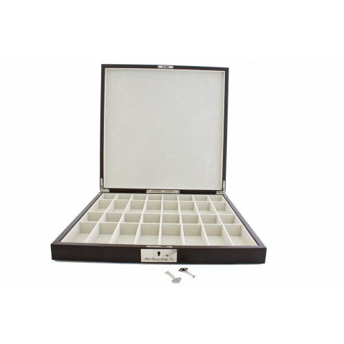 Dal Rossi 18 Chess Set Walnut Finish Chess Set with PU Leather Edge with Compartments and Boxwood and Sheesham 85mm Chess Pieces
