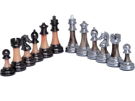 Dal Rossi Staunton Metal/Marble Finish Chessmen - Good Games
