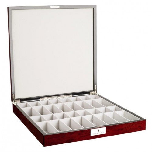 Dal Rossi Italy Chess Set Mahogany Shiny Finish 20? With Compartments Metal Dark Titanium and Silver chessmen 115mm
