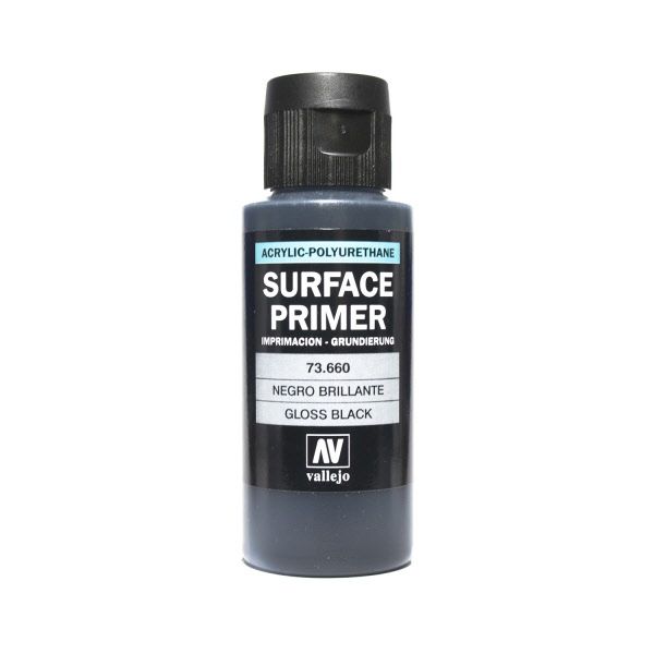 Vallejo Surface Primer – Gloss Black 60ml (AV73660)