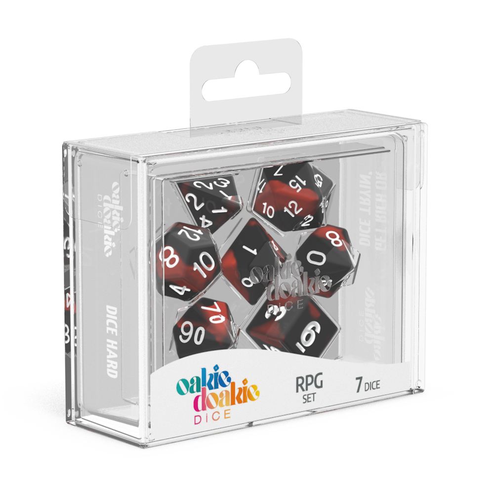 Oakie Doakie Dice - RPG Set Glow In The Dark Lava (7) - Good Games