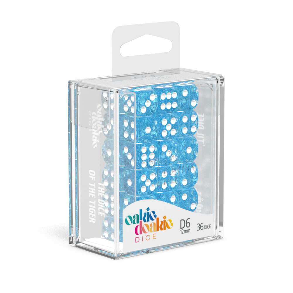 Oakie Doakie Dice - D6 12mm Speckled Light Blue (36) - Good Games