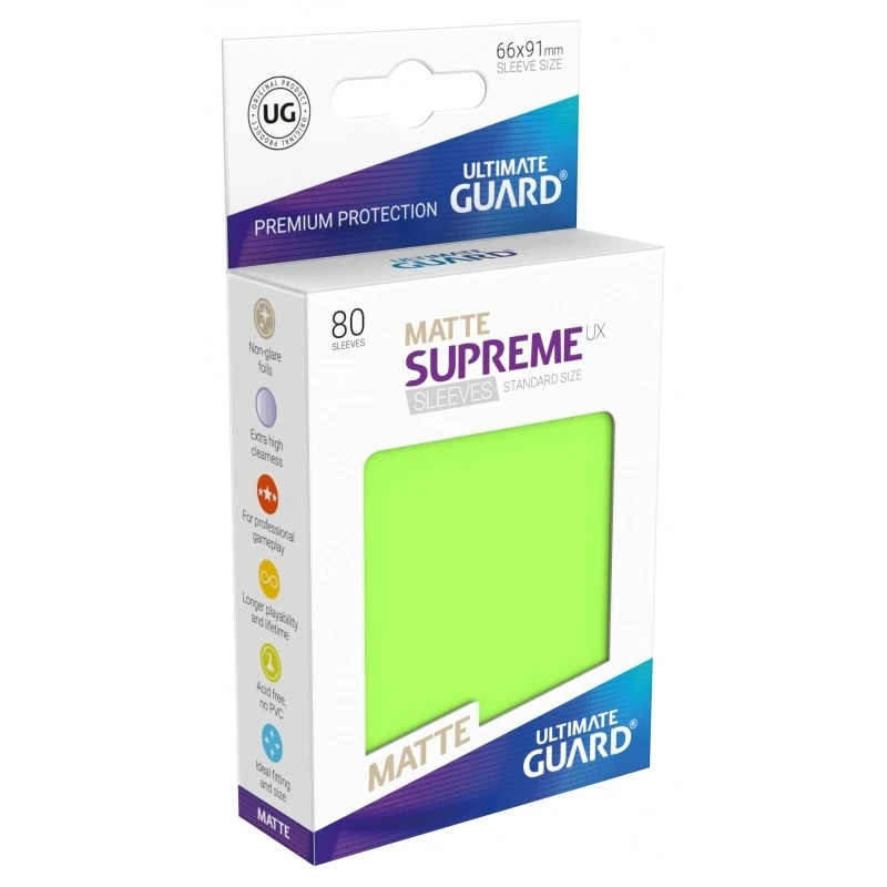 Ultimate Guard - Supreme UX Standard Sleeves Matte Light Green (80) - Good Games