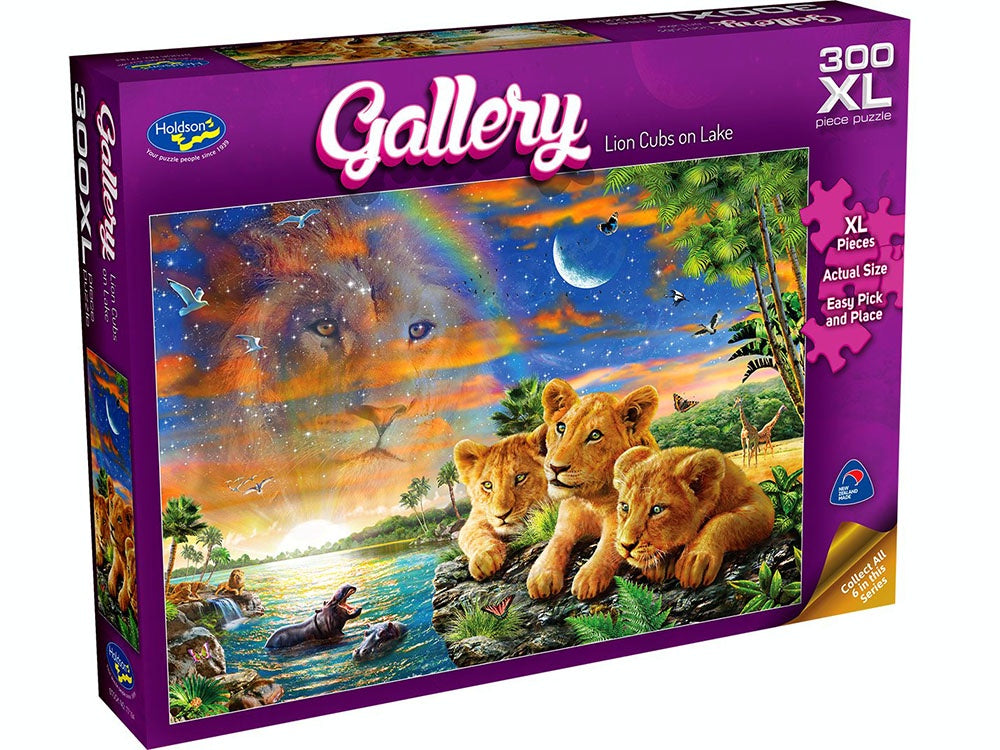 Holdson - Lion Cubs On Lake Gallery 300 Pieces Xl Jigsaw
