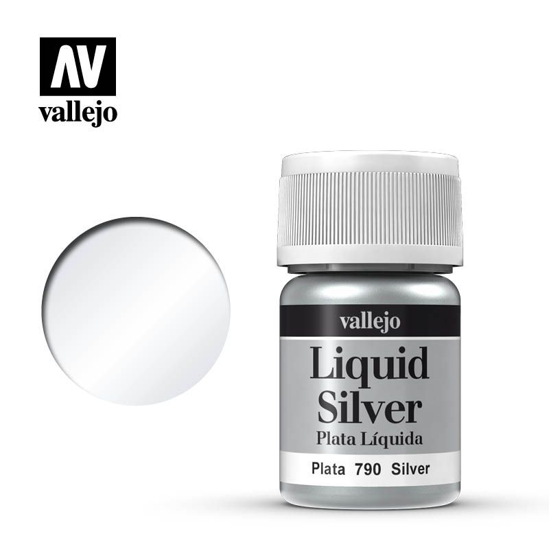 Vallejo Model Colour 35ml Acrylic Paint - Metallic Silver (Alcohol Base) - Good Games