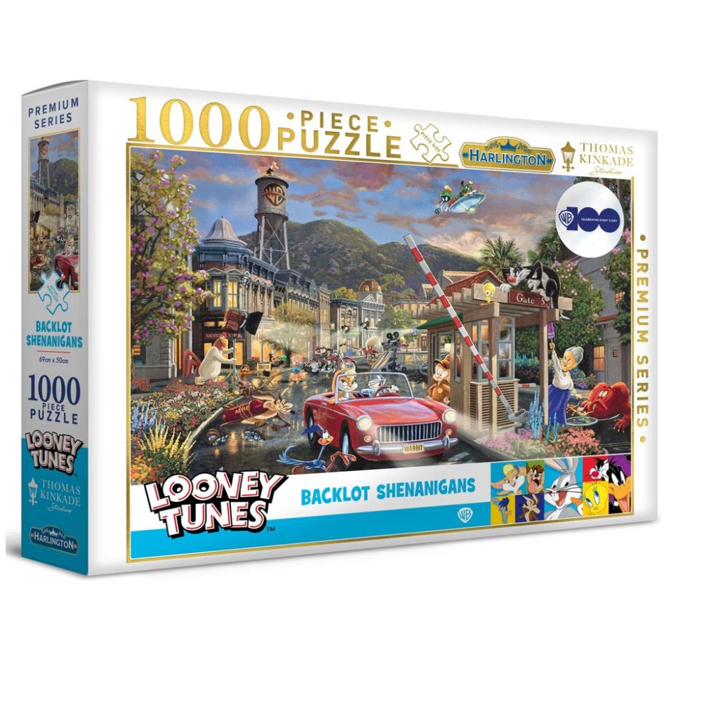 Harlington - Thomas Kinkade WB Looney Tunes Backlot Shenanigans 1000 Piece Jigsaw - Good Games