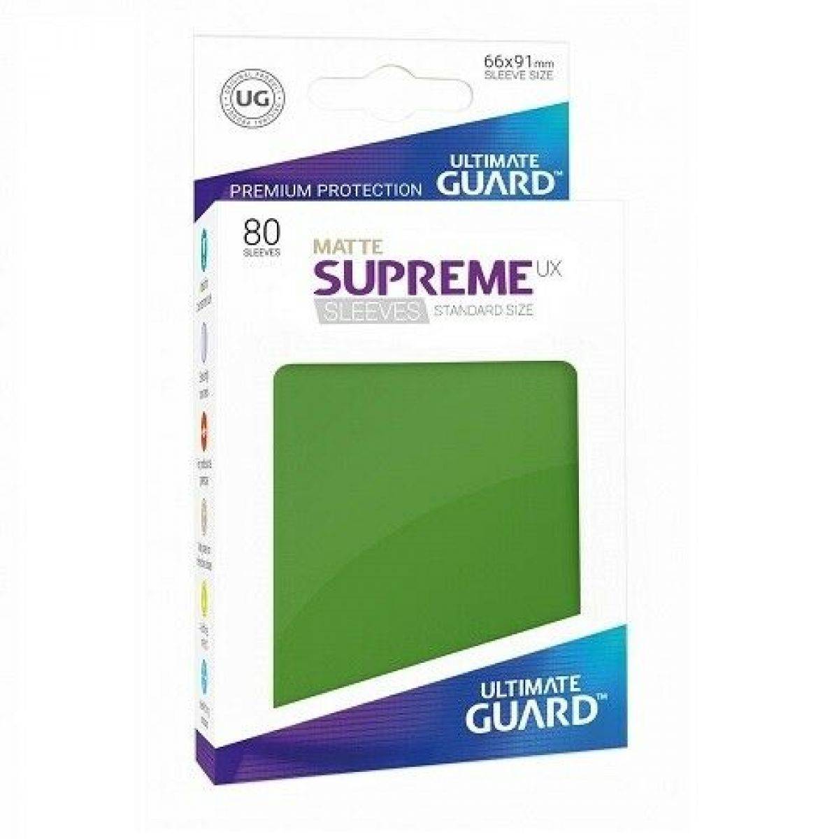 Ultimate Guard Supreme Sleeves Standard Size Matte Green (80) - Good Games
