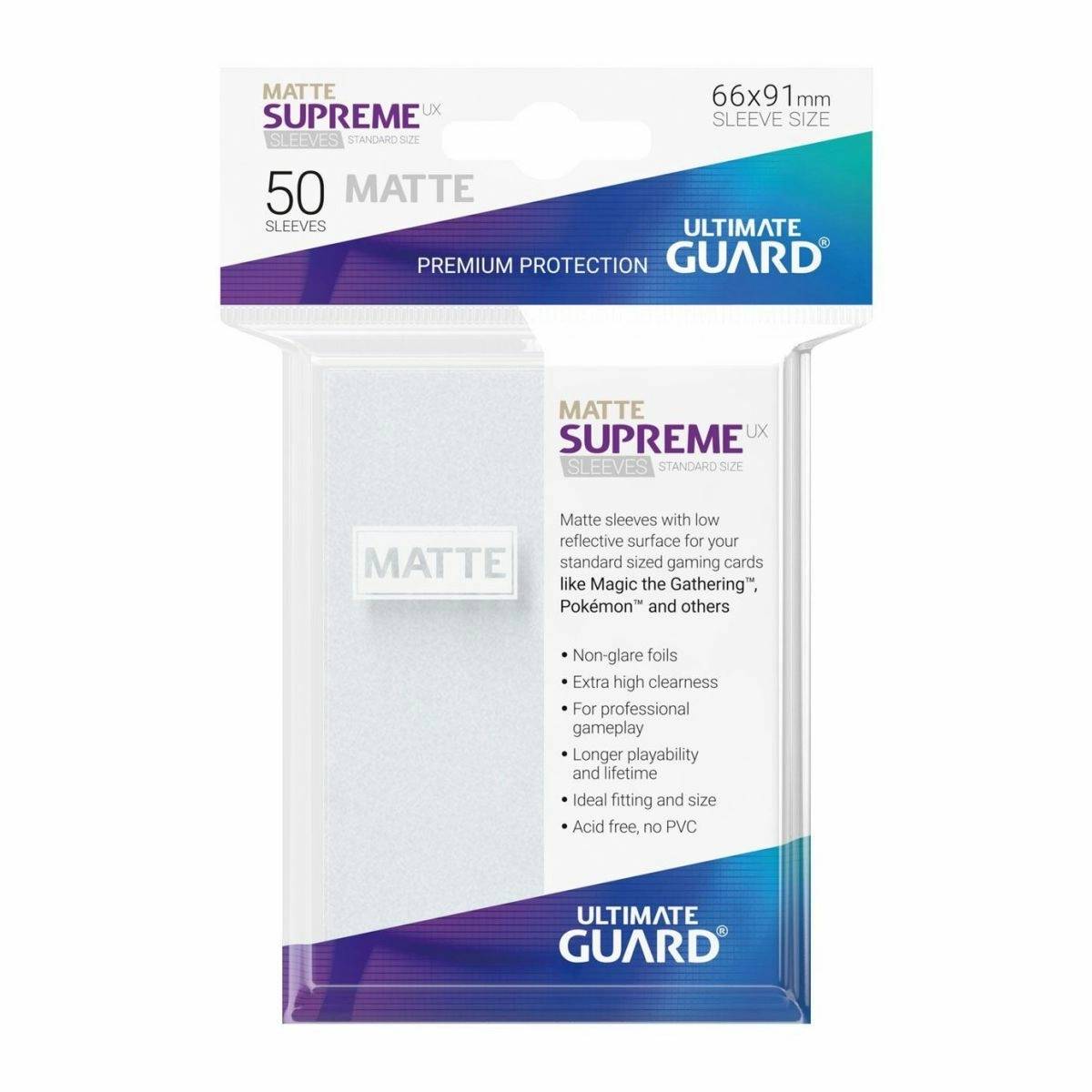 Ultimate Guard - Supreme UX Standard Sleeves Matte Frosted (50) - Good Games