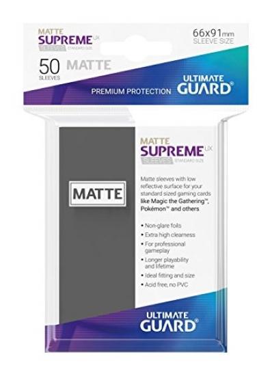 Ultimate Guard - Supreme UX Standard Sleeves Matte Dark Grey (50) - Good Games